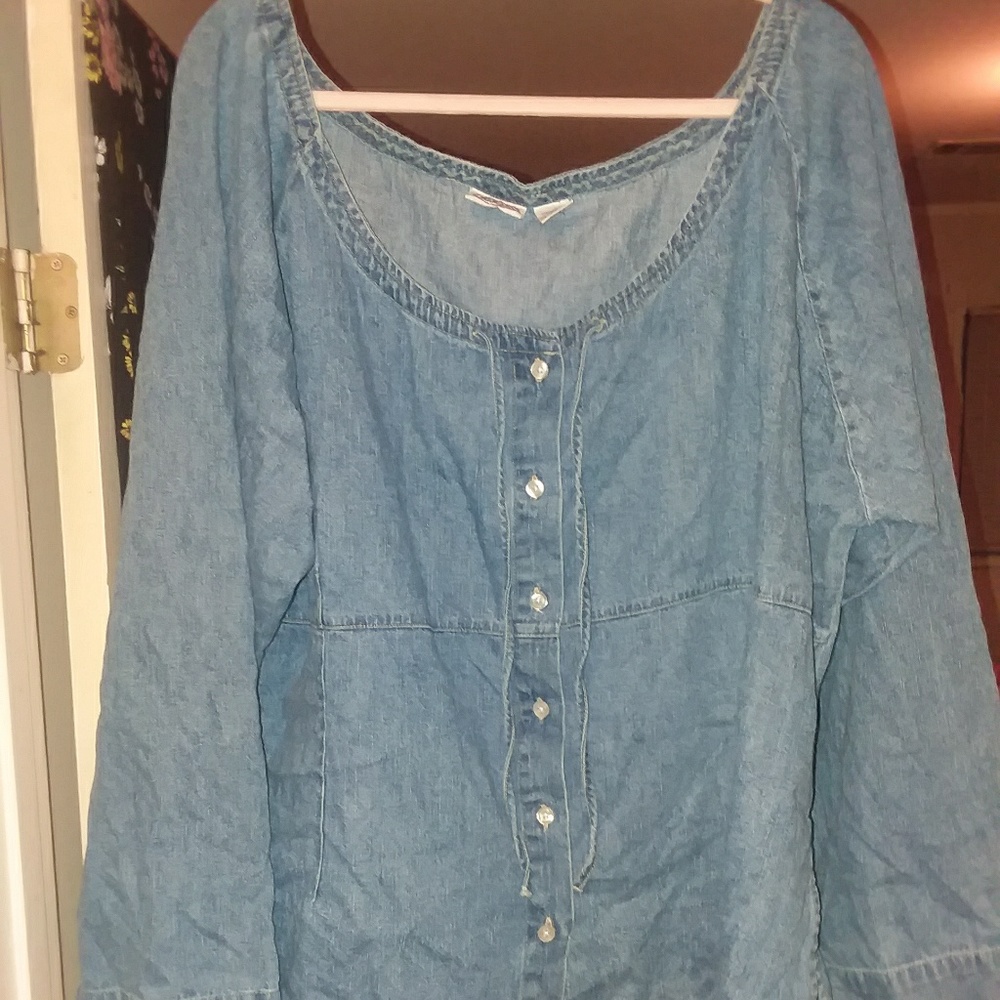 OFF SHOULDER JEAN TOP